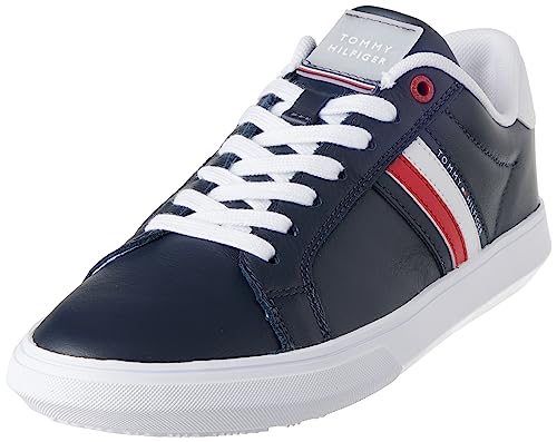 Tommy Hilfiger Herren Essential Leather FM0FM04921 Cupsole Sneaker, Blau (Desert Sky), 40 EU von Tommy Hilfiger