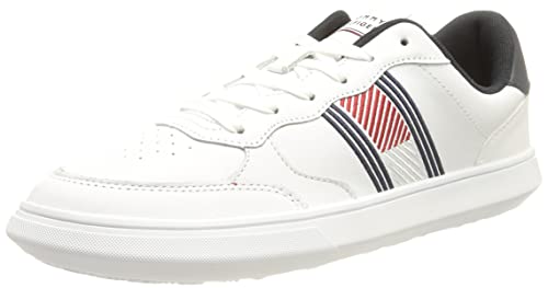 Tommy Hilfiger Herren Essentielle Leder Cupsole Evo Sneaker, weiß, 41 EU von Tommy Hilfiger