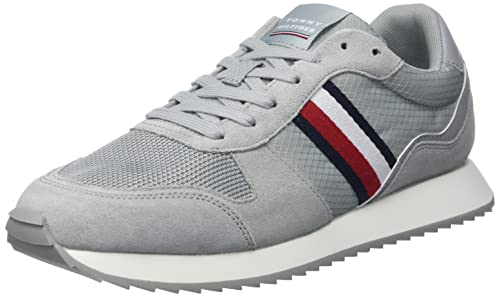 Tommy Hilfiger Herren Runner Sneaker Runner Evo Mix Sportschuhe, Grau (Antique Silver), 40 von Tommy Hilfiger