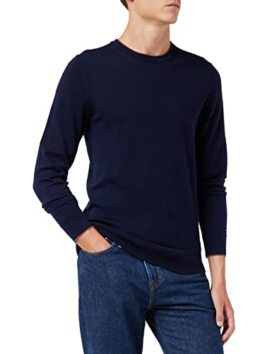 Tommy Hilfiger Herren Feine Strickwolle, Merinospitze, C-Halsausschnitt Pullover, Desert Sky, XS von Tommy Hilfiger
