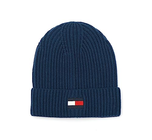 Tommy Hilfiger Herren Fisherman Rib Flag Stickerei Manschette Hut, Deep Indigo, Einheitsgröße von Tommy Hilfiger