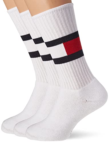 Tommy Hilfiger Herren Flag Sock 3 Pack Ecom, Weiß, 35-38 von Tommy Hilfiger