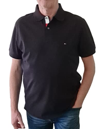 Tommy Hilfiger Herren Flag Under Placket REG Polo MW0MW31684 Langarm T-Shirt, Schwarz (Black), L von Tommy Hilfiger