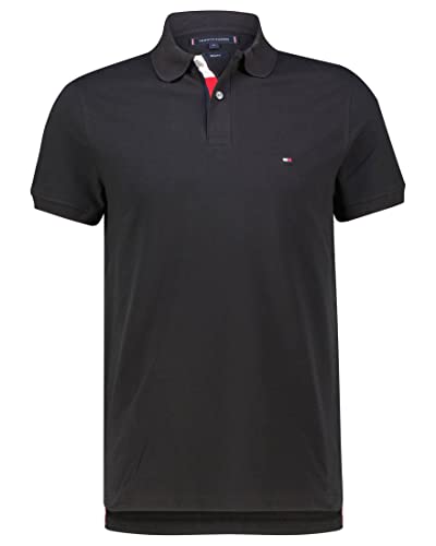 Tommy Hilfiger Herren Flag Under Placket REG Polo MW0MW31684 Langarm T-Shirt, Schwarz (Black), XXL von Tommy Hilfiger