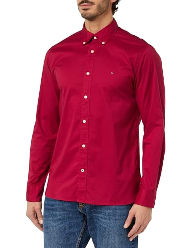 Tommy Hilfiger Herren Hemd Flex Poplin Rf Shirt Langarm, Rot (Royal Berry), S von Tommy Hilfiger