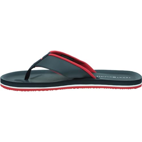 Tommy Hilfiger Herren Flip Flops Comfort Beach Sandal Zehentrenner, Blau (Desert Sky), 42 von Tommy Hilfiger