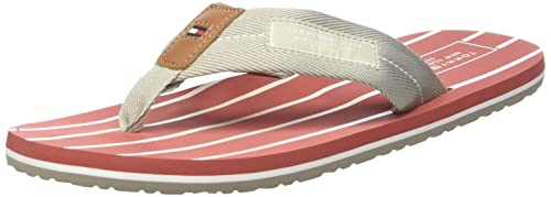 Tommy Hilfiger Herren Flip Flops Patch Beach Sandal Badeschuhe, Beige (Stone), 40 EU von Tommy Hilfiger