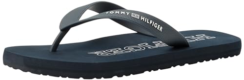 Tommy Hilfiger Herren Flip Flops Rubber Beach Sandal Zehentrenner, Blau (Desert Sky), 40 von Tommy Hilfiger