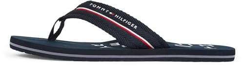 Tommy Hilfiger Herren Flip Flops Web Beach Sandal Elegant, Blau (Desert Sky), 40 von Tommy Hilfiger