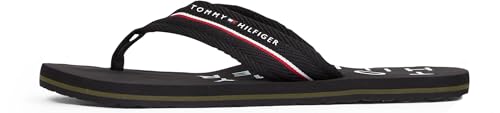 Tommy Hilfiger Herren Flip Flops Web Beach Sandal Elegant, Schwarz (Black), 40 von Tommy Hilfiger