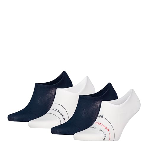 Tommy Hilfiger Herren Footie Socken, Weiß, 43/46 (4er Pack) von Tommy Hilfiger