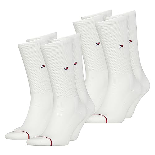 Tommy Hilfiger Herren Frauen Unisex Sport Socken 4er Pack Sportsocken Laufsocken Freizeit 85% Baumwolle Weiß 39-42, Größe:39-42, Farbe:White (3465) von Tommy Hilfiger