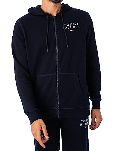 Tommy Hilfiger Herren Hoodie mit Reißverschluss Zipper, Blau (Desert Sky), M von Tommy Hilfiger