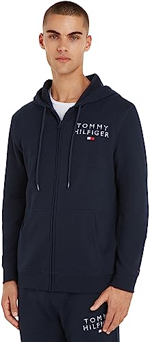 Tommy Hilfiger Herren Hoodie mit Reißverschluss Zipper, Blau (Desert Sky), S von Tommy Hilfiger