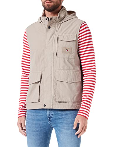 Tommy Hilfiger Herren Weste Sail Vest Ärmellos, Beige (Stone), M von Tommy Hilfiger