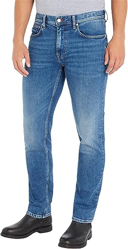 Tommy Hilfiger Herren Jeans Straight Stretch, Blau (Cleve Blue), 31W / 34L von Tommy Hilfiger