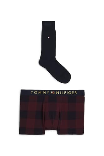 Tommy Hilfiger Herren Geschenk-Set Boxershorts Trunk & Socken, Mehrfarbig (Buffalo Check/des Sky), XXL von Tommy Hilfiger