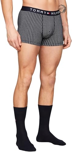 Tommy Hilfiger Herren Geschenk-Set Boxershorts & Socken, Blau (Grid Check/Desert Sky), M von Tommy Hilfiger