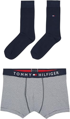 Tommy Hilfiger Herren Geschenk-Set Boxershorts & Socken, Mehrfarbig (Ithaca / Desert Sky), XL von Tommy Hilfiger