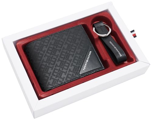 Tommy Hilfiger Herren Geschenk-Set Flap And Coin And Key Fob Accessoires, Schwarz (Black), Einheitsgröße von Tommy Hilfiger