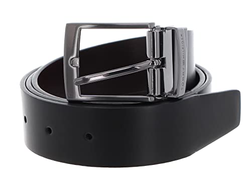 Tommy Hilfiger Herren Gürtel Adan 3.5 Rev Ledergürtel, Schwarz (Black/Testa Di Moro), 85 von Tommy Hilfiger