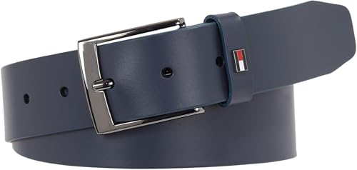 Tommy Hilfiger Herren Gürtel Adan Leather 3.5 Ledergürtel, Mehrfarbig (Space Blue), 85 von Tommy Hilfiger