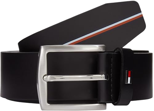 Tommy Hilfiger Herren Gürtel Denton 3,5 cm Ledergürtel, Schwarz (Black), 85 cm von Tommy Hilfiger