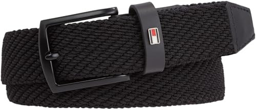 Tommy Hilfiger Herren Gürtel Denton 3.5 Elastic Stoffgürtel, Schwarz (Black), 110 cm von Tommy Hilfiger