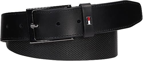 Tommy Hilfiger Herren Gürtel Layton 3,5 cm Ledergürtel, Schwarz (Black), 90 von Tommy Hilfiger