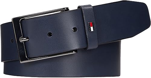 Tommy Hilfiger Herren Gürtel Layton 4.0 cm Ledergürtel, Blau (Space Blue), 80 von Tommy Hilfiger