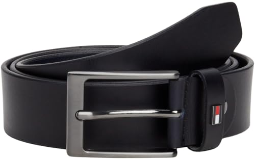 Tommy Hilfiger Herren Gürtel Layton aus Leder, Blau (Space Blue), 80 cm von Tommy Hilfiger