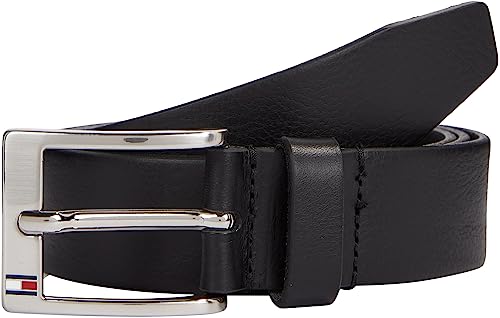 Tommy Hilfiger Herren Gürtel New Aly Belt Ledergürtel, Schwarz (Black), 85 von Tommy Hilfiger