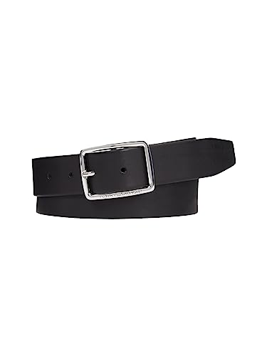 Tommy Hilfiger Herren Gürtel New Buckle Jeans 3,5 cm Ledergürtel, Schwarz (Black), 115 von Tommy Hilfiger