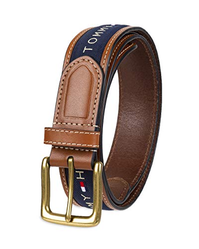 Tommy Hilfiger Herren Gürtel mit Band-Inlay, mit Schnalle - Blau - 38 von Tommy Hilfiger