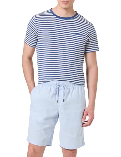 Tommy Hilfiger Herren Harlem Po Linen Mw0Mw37804 Chino-Shorts, Blue (Breezy Blue), 36W von Tommy Hilfiger