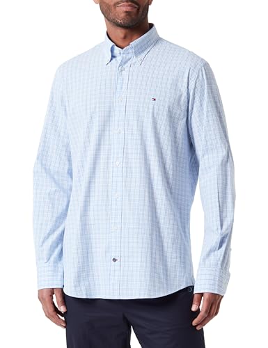 Tommy Hilfiger Herren Hemd Business Check Shirt Regular Fit, Mehrfarbig (Optic White / Ultra Blue / Multi), 42 von Tommy Hilfiger