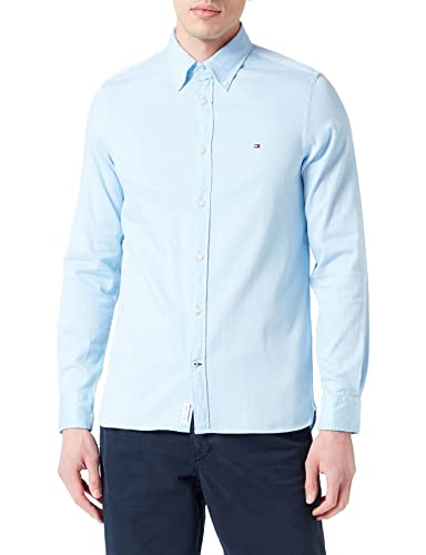 Tommy Hilfiger Herren Hemd Core Flex Dobby Langarm, Blau (Calm Blue), M von Tommy Hilfiger