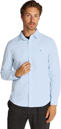 Tommy Hilfiger Herren Hemd Flex Poplin Kent Collar Businesshemd, Blau (Sweet Blue), L von Tommy Hilfiger