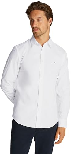 Tommy Hilfiger Herren Hemd Flex Poplin Kent Collar Businesshemd, Weiß (Optic White), 3XL von Tommy Hilfiger