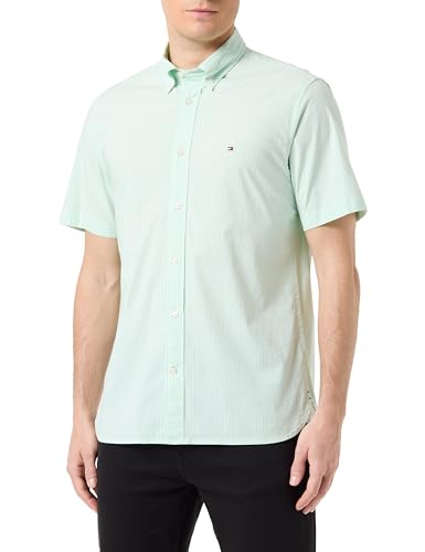 Tommy Hilfiger Herren Hemd Freizeithemd, Grün (Mint Gel / Multi), XS von Tommy Hilfiger
