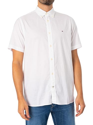 Tommy Hilfiger Herren Hemd Freizeithemd, Weiß (White), L von Tommy Hilfiger