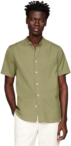 Tommy Hilfiger Herren Hemd Kurzarm, Grün (Faded Olive), XS von Tommy Hilfiger