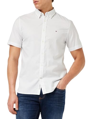 Tommy Hilfiger Herren Hemd Kurzarm, Weiß (Optic White / Carbon Navy), XS von Tommy Hilfiger