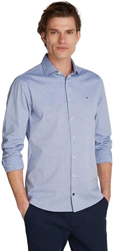 Tommy Hilfiger Herren Hemd Langarm, Blau (Custom Color Dark Navy), 38 von Tommy Hilfiger