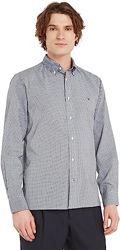 Tommy Hilfiger Herren Hemd Natural Soft Langarm, Mehrfarbig (Desert Sky / Optic White), S von Tommy Hilfiger