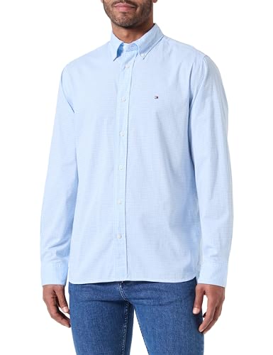 Tommy Hilfiger Herren Hemd Natural Soft Langarm, Mehrfarbig (Vessel Blue/Optic White), S von Tommy Hilfiger