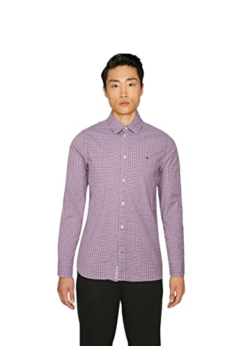 Tommy Hilfiger Herren Hemd Natural Soft Mini Check Langarm, Violett (Pink Splendor/Multi), S von Tommy Hilfiger