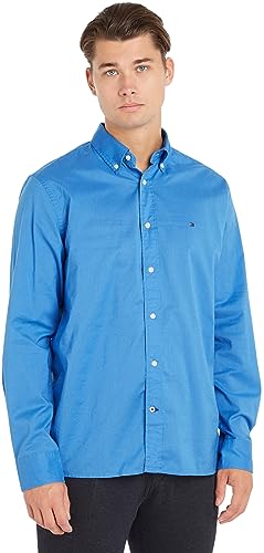 Tommy Hilfiger Herren Hemd Poplin Langarm, Blau (Iconic Blue), M von Tommy Hilfiger