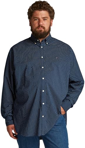 Tommy Hilfiger Herren Hemd Poplin Polka Dot aus Baumwolle, Blau (Night Sky / Multi Dot), 3XL von Tommy Hilfiger