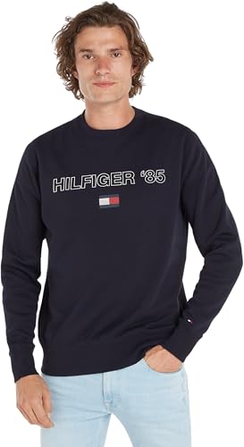 Tommy Hilfiger Herren Sweatshirt ohne Kapuze, Blau (Desert Sky), XXXL von Tommy Hilfiger